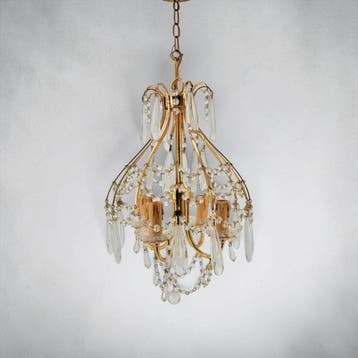 Plafondlamp - Modernistische Spin - Messing, Kristal -