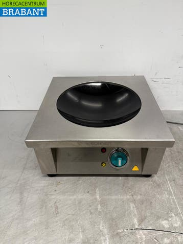 RVS Bohner Inductie Wok Wokplaat met wokpan 5 kW 400V Horeca, Ophalen of Verzenden, Gebruikt
