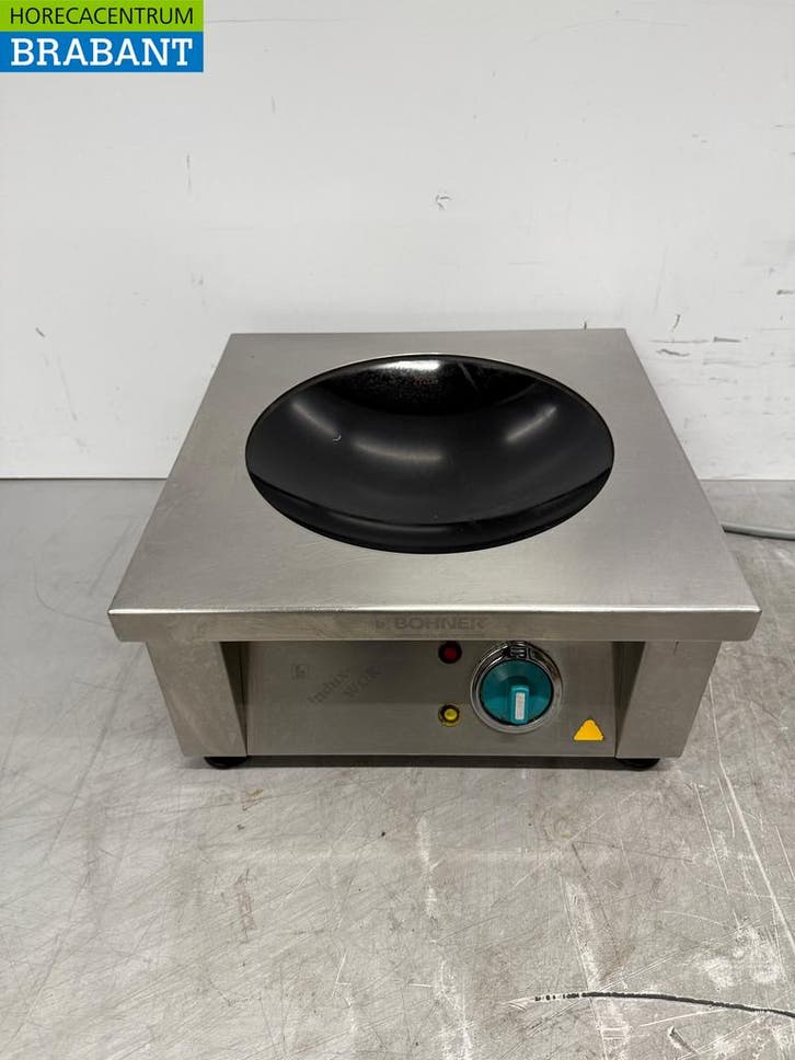 RVS Bohner Inductie Wok Wokplaat met wokpan 5 kW 400V Horeca, Zakelijke goederen, Horeca | Keukenapparatuur, Gebruikt, Ophalen of Verzenden