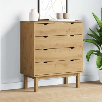 vidaXL Ladekast OTTA 76,5x39,5x90 cm massief grenenhout, Verzenden, Nieuw
