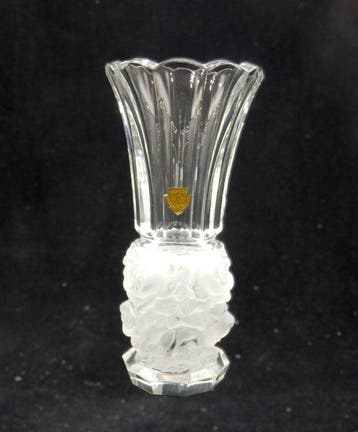 Grote Art Deco Vaas Frosted Roses - Bohemian - Heinrich