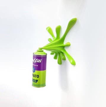 2FAST - Green Graffiti Tomato Soup Splash Sculpture