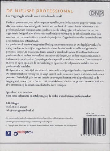 De professional als communicator (luisterboek) 9789052615400, Verzenden, Zo goed als nieuw, Kwakman