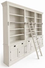 Boekenkast grijswit Reeuwijk 300 x 240cm met trapje, Huis en Inrichting, Ophalen of Verzenden, Nieuw