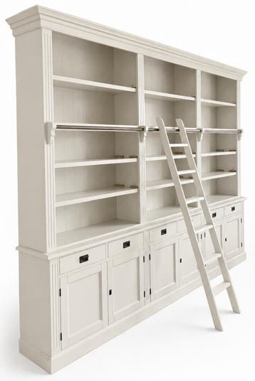 Boekenkast grijswit Reeuwijk 300 x 240cm met trapje, Huis en Inrichting, Ophalen of Verzenden, Nieuw