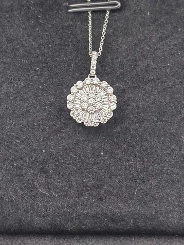 Statement ketting - 18 karaat Witgoud - 1.10ct. tw. Diamant