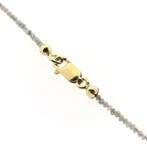 9 karaat ketting met ongeslepen diamanten, Sieraden, Tassen en Uiterlijk, Kettingen, Gebruikt, Overige kleuren, Ophalen of Verzenden