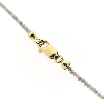 9 karaat ketting met ongeslepen diamanten, Gebruikt, Geel, Ophalen of Verzenden, Met edelsteen