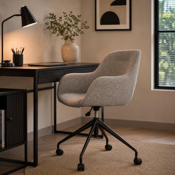 DS4U Milan bureaustoel bouclé - grijs, Ophalen of Verzenden, Nieuw, Grijs