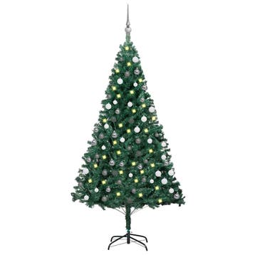 vidaXL Kunstkerstboom met verlichting en kerstballen 120 cm, Verzenden, Nieuw