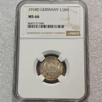 Duitsland, keizerrijk 1/2 Mark (Zonder minimumprijs)