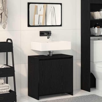 vidaXL Badkamer Kast Zwart Eiken 60 x 33 x 60 cm Bewerkt, Huis en Inrichting, Tafels | Kaptafels, Verzenden, Nieuw