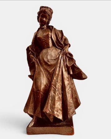 Beeld, Dama - 33 cm - Gips