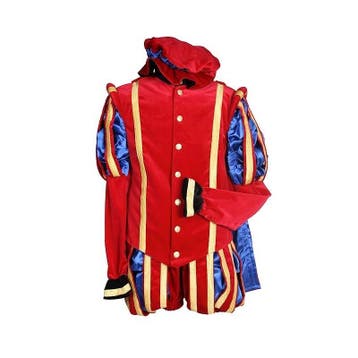 Piet fluweel Malaga Rood/Blauw — XXL, Ophalen of Verzenden, Nieuw