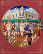 Peter J. Bieling (XX) - Amerikaanse boardwalk scene met vele