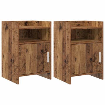 vidaXL Nachtkastjes 2 st Oud hout 40 x 36 x 60 cm Bewerkt, Minder dan 45 cm, Verzenden, Nieuw, 55 tot 70 cm