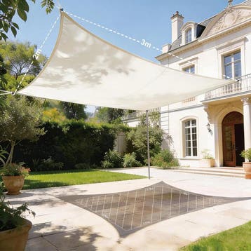 HAIKUS waterdicht schaduwdoek 3×2 m, 98% UV-bescherming,..., Tuin en Terras, Verzenden, Nieuw