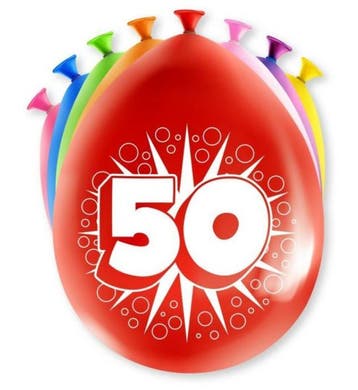 Happy Party Ballonnen 50 jaar, Verzenden, Nieuw, Versiering, Verjaardag
