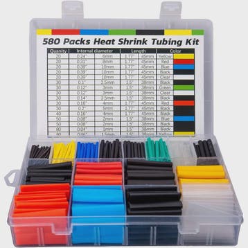 580 Stuks Krimpkous Set - 6 Kleuren, 11 Maten - Hittebestend, Doe-het-zelf en Verbouw, Verzenden, Nieuw