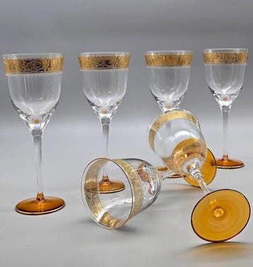 C.R.E. Art Italia - Drinkservies (6) - 24 kt goud