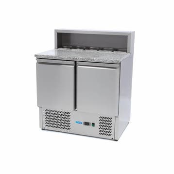 Pizzawerkbank - 90 cm - 2 Deuren - 5 x 1/6 GN - incl. RVS, Verzenden, Nieuw in verpakking, Koelen en Vriezen