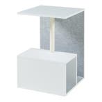 Bijzettafel Masfjorden met krabpaal 60x40x40 cm wit [en.casa, Verzenden, Nieuw