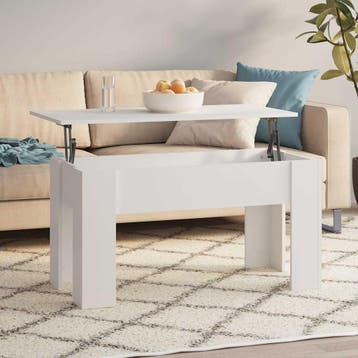 vidaXL Salontafel 101x49x52 cm bewerkt hout wit, Minder dan 50 cm, 100 tot 150 cm, Verzenden, Nieuw