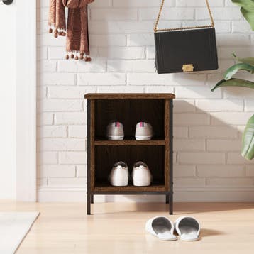vidaXL Schoenenkast 38x35x50 cm bewerkt hout bruin, Huis en Inrichting, Verzenden, Nieuw