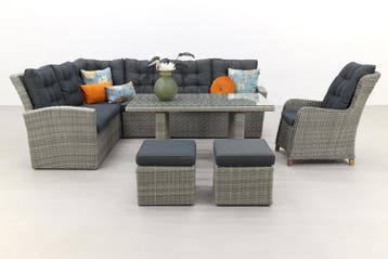 VDG - Lounge/diningset San Marino - Paloma grijs + tuinstoel, Verzenden, Nieuw, Wicker, Loungeset