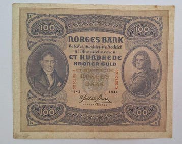 Noorwegen. - 100 Kroner - 1943 - Pick 10c (Zonder