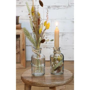 Glas vaas fles riga voor schelpen kaarsen of olielamp 12×7, Ophalen of Verzenden, Nieuw