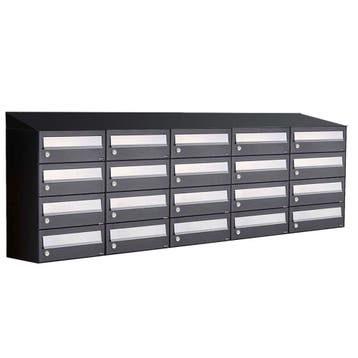 Brievenbusunit Hive set wand 5-breed, 4-hoog - zwart, Verzenden, Nieuw