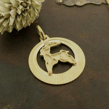 Gouden sterrenbeeld hanger; Steenbok (Hanger of bedel), Sieraden, Tassen en Uiterlijk, Bedels, Ophalen of Verzenden, Gebruikt