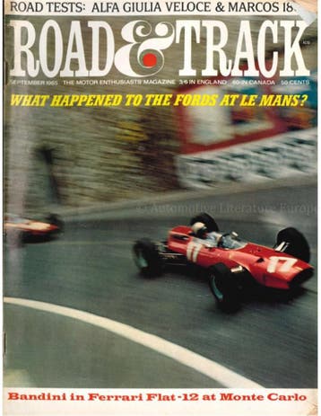 1965 ROAD AND TRACK MAGAZINE SEPTEMBER ENGELS, Nieuw, Author