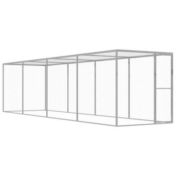 vidaXL Kattenkooi 6x1,5x1,5 m gegalvaniseerd staal, Verzenden, Nieuw