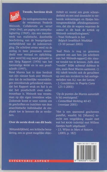 Frederik Weinreb verzetsman en groot schrijver / Aspekt, Verzenden, Zo goed als nieuw, René Marres