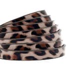 1 meter plat 5mm imi leer leopard print Taupe, Ophalen of Verzenden, Nieuw, Draad