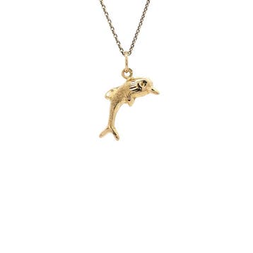 Gouden hanger dolfijn 18 karaat, Verzenden, Zo goed als nieuw, Goud