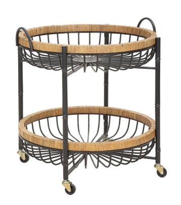 TROLLEY DUBBEL CEBU CM 57X55,5X62,5, Huis en Inrichting, Tafels | Sidetables, Ophalen of Verzenden, Nieuw