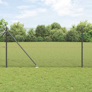 vidaXL gelast draadhek met grondpennen 10 x 1 m PVC-gecoate, Verzenden, Nieuw, IJzer