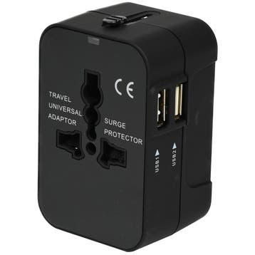 Benson Internationale reisadapter - 2 USB-poorten - 1 ste..., Ophalen of Verzenden, Nieuw