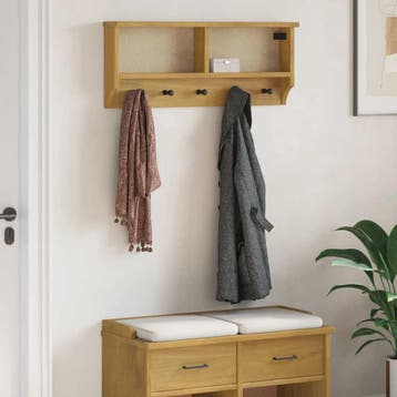 vidaXL Wandkapstok SANDNES 87x12x35 cm massief grenenhout, Verzenden, Nieuw