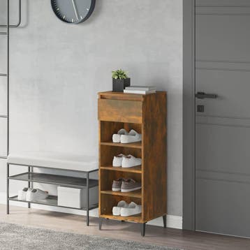 vidaXL Schoenenrek 40x36x105 cm bewerkt hout gerookt, Verzenden, Nieuw