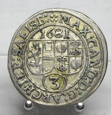 Oostenrijk. 3 Kreuzer 1681, Salzburg, Kuenburg (Zonder