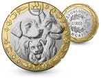 Officiële Franse € 5,- herdenkingsmunt “De hond”, Verzenden