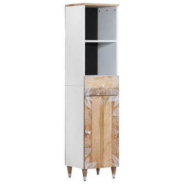 vidaXL Badkamerkast 38x33,5x160 cm massief mangohout, Verzenden, Nieuw, (Half)hoge kast