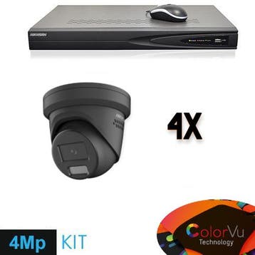 Hikvision Colorvu Set 4x Turret 4MP Recorder +, Ophalen of Verzenden, Nieuw