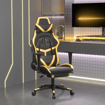 vidaXL Massage gamestoel met voetensteun kunstleer zwart &, Verzenden, Nieuw