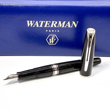 Waterman - Charleston Ebony Black CT - 18K Gold Nib - With, Nieuw