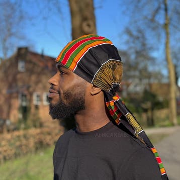 Durag / Du-rag / Do-rag / Bandana - Unisex - Zwart Pan Afric, Ophalen of Verzenden, Nieuw